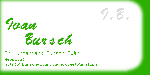 ivan bursch business card